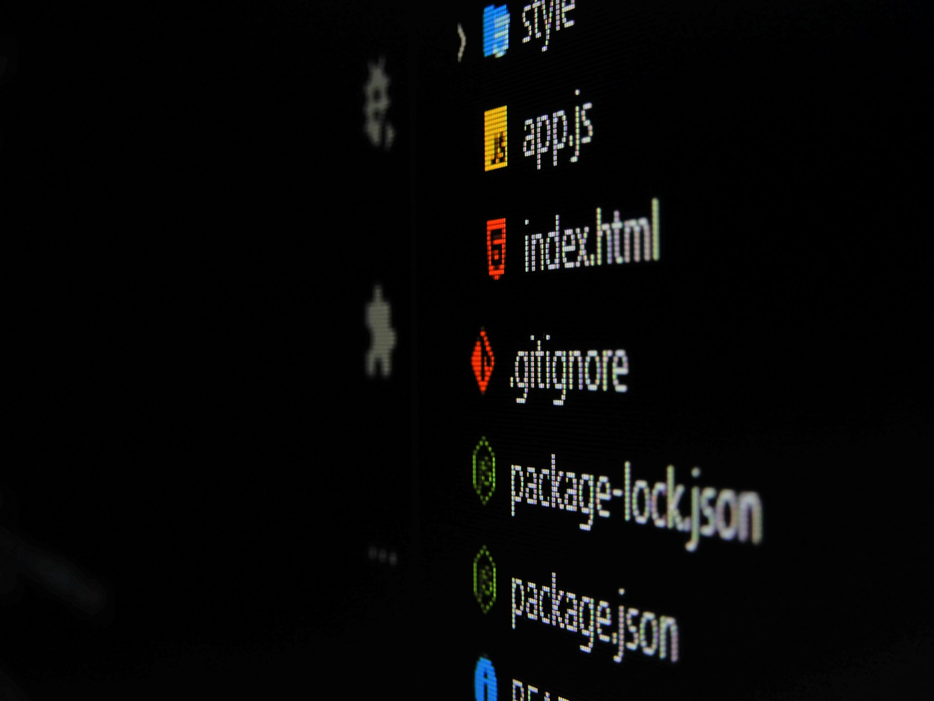 A code editor open on the folder view for project files